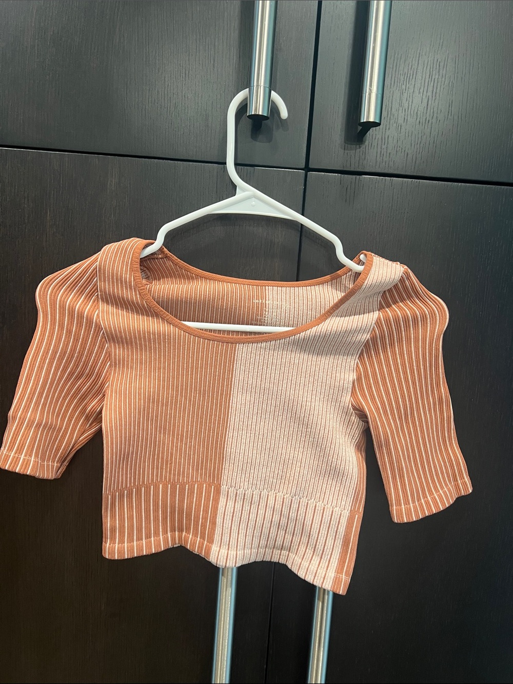 Women’s Ribbed Colorblock Crop Top - Rust/Pink - free People intimates